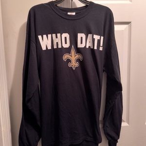 New Orleans Saints NFL Team Apparel Long Sleeve Black “Who Dat” T-Shirt